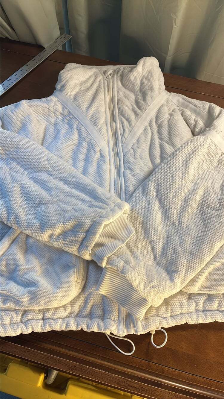 Pol Women’s Cropped White Full Zip Jacket